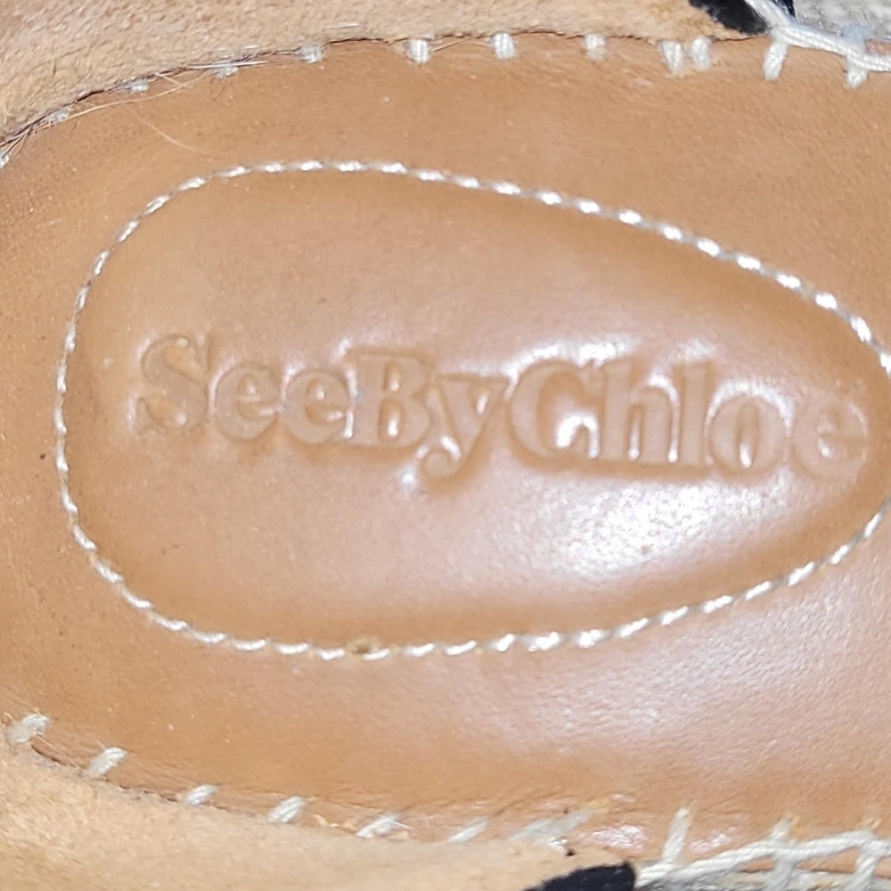See By Chloe Black Espadrille Sandals Size 37 - Picture 3 of 7